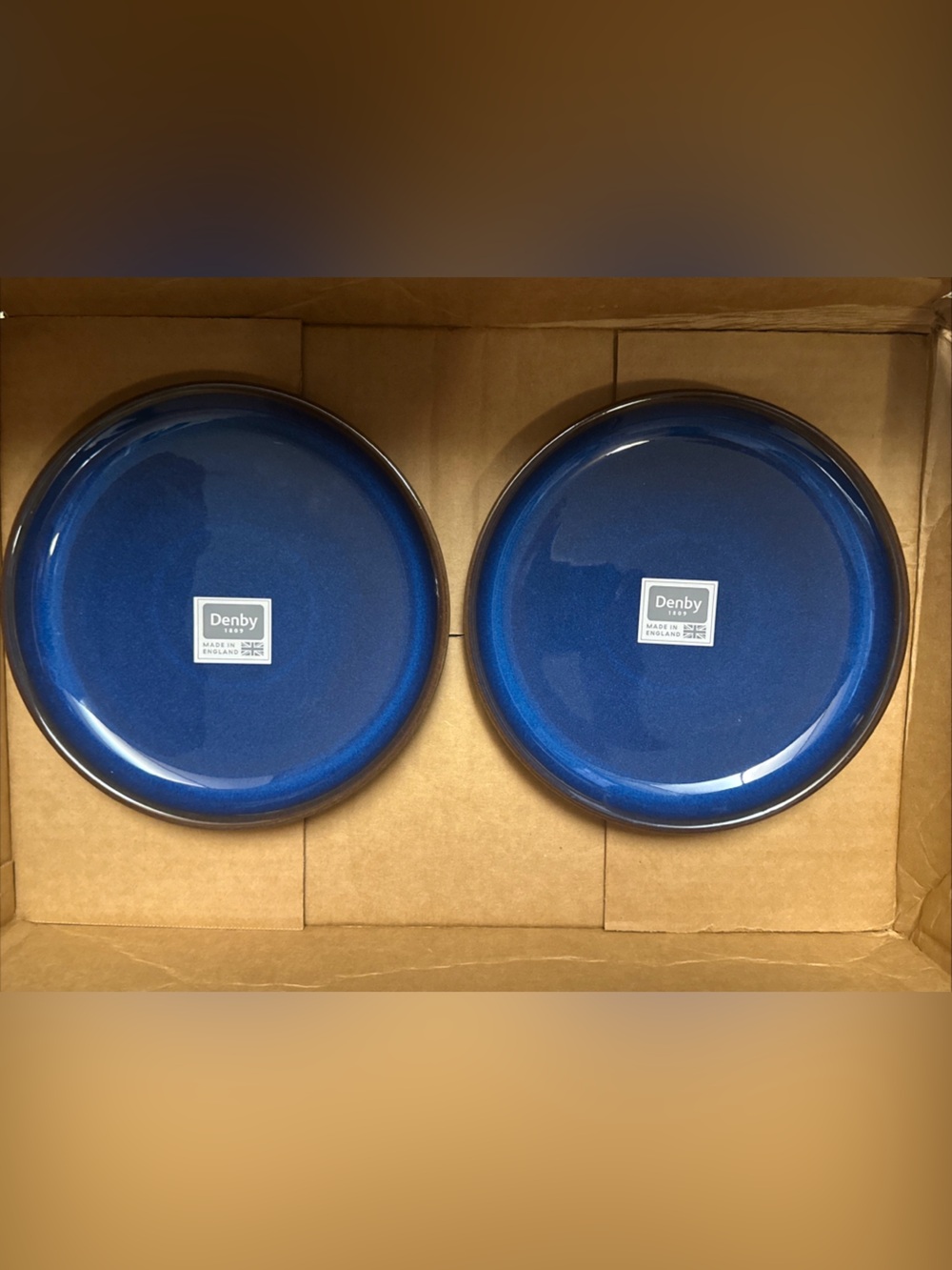 Denby Imperial Blue Stoneware Side Plates - new Set of 2